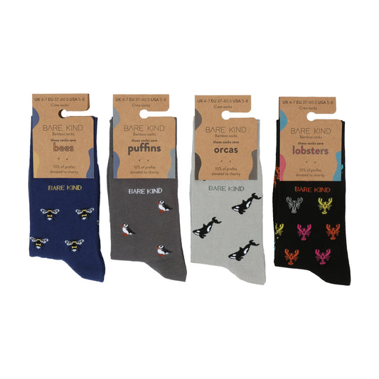 Small Motif 4 Pack Bamboo Sock Set