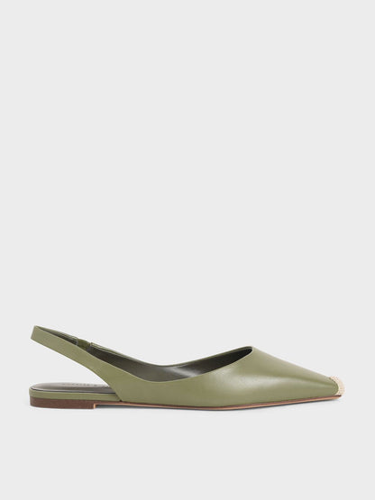 Espadrille Toe Cap Slingback Flats