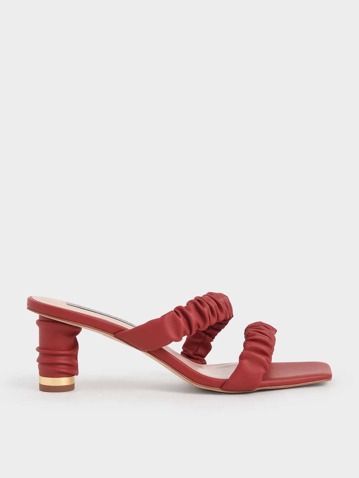 Ruched Strap Mules