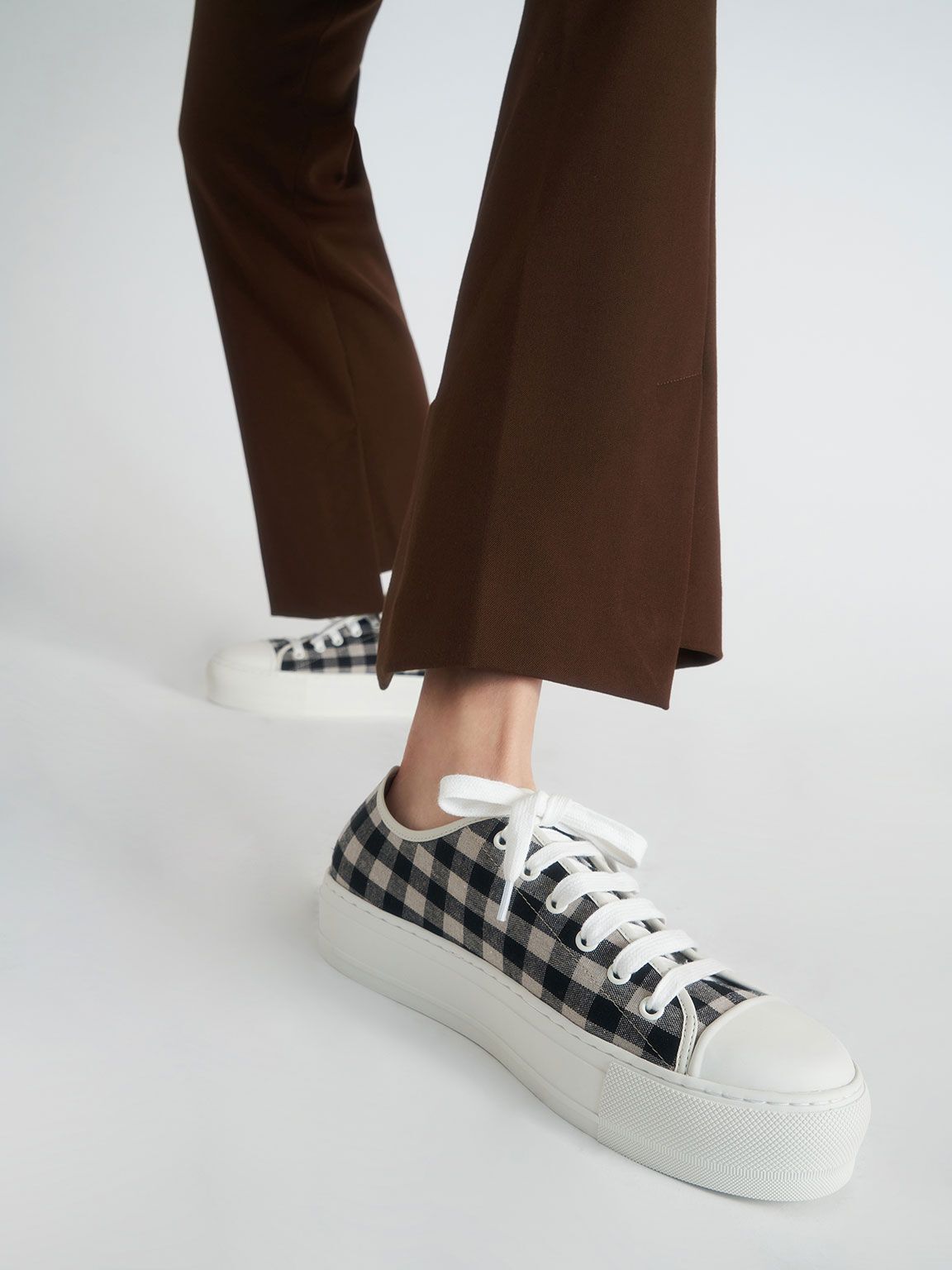 Woven Gingham Sneakers